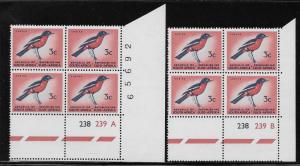 SOUTH AFRICA SC# 331 BK/4 LR 238/239A-B MAR 1972  FVF/MNH