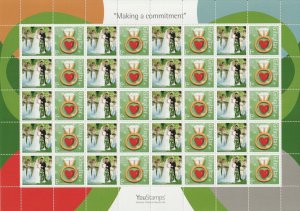 2007 Gibraltar - YouStamps© Generic Label Sheet  Making a Commitment : 20 x E