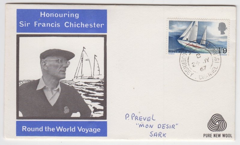 GB cover with Chichester 1/9 on First Day Cover - Sark Pmk.