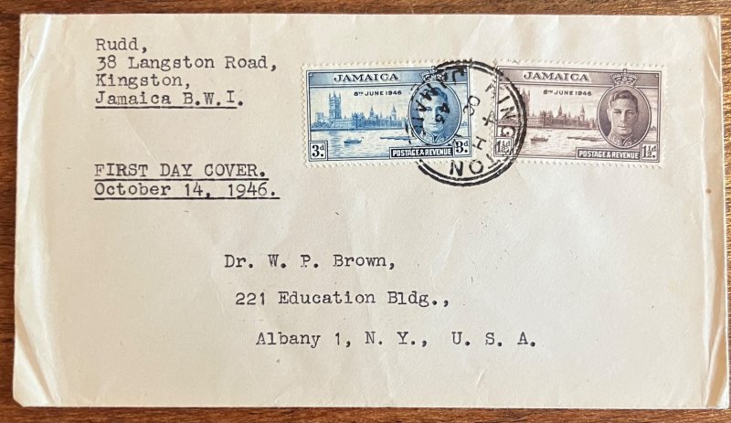Jamaica 1946 FDC Sc#146-7 SG#141-2