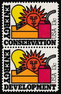 US 1723-1724 1724a Energy Conservation Development 13c pair (2 stamps) MNH 1977