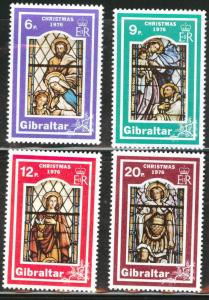 Gibraltar Scott 334-337 MNH** 1976 stained glass window set