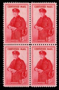 OAS-CNY 06797 CERTIFIED MAIL 1955 SCOTT FA1 $0.15 POSTMAN MNH