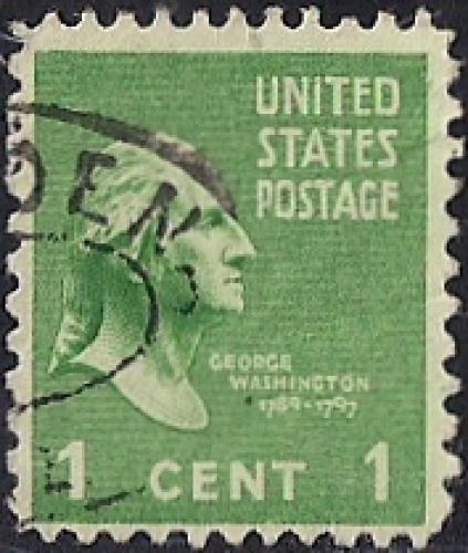 804 1 cent George Washington Stamp used F