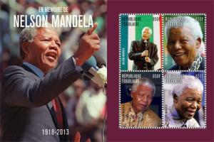 Togo 2014 - President Nelson Mandela - Sheet of 4v - MNH