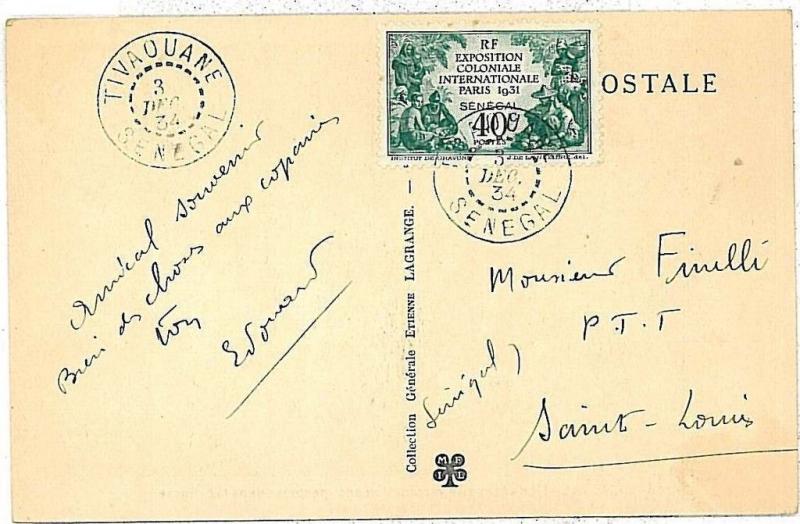 SENEGAL : POSTCARD 1934