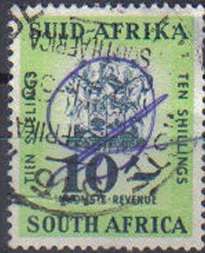 SOUTH AFRICA, used 10s, Revenue stamp, dated 1956