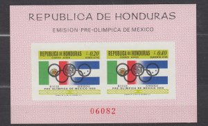 Z4492, JL Stamps 1968 honduras imperf s/s mnh mentioned after #c429-35 sports