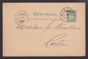 NORWAY 1893, Pre-stamped postcard from Øistesø