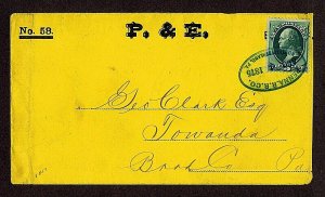 US 158 on cover gem strike of blue Penna RR Co handstamp Aug 1875 4 page letter