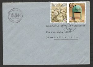 BOSNIA SERBIA - REPUBLIKA SRPSKA - COVER- MUSEUM EXHIBITS - STAMP+LABEL - 2002.