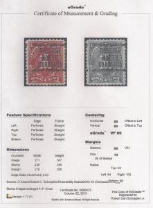 J61 1 cent CR Precancel Stamp Mint OG NH EGRADED VF 80