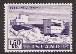 1956 Iceland Island Sc #292 - 1.50KR Sogsvirkjun Hydro Power Plant - MH Cv$40