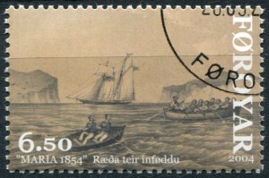 Faroe Islands Sc#442g Used, 6.50k multi, Journal of cruise of 'Maria', 150th ...