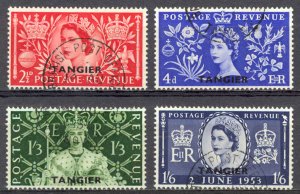 Great Britain Morocco Sc# 579-582 Used 1953 overprint Coronation Issue