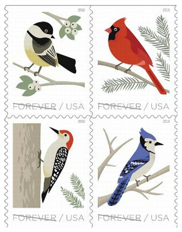 5320 CF1 Counterfeit Birds in Winter Booklet Pane of 20 First Class Stamps