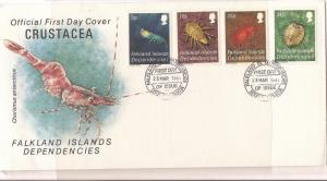 Falkland Islands Dep 1984 Crustacea Sea Cachet FDC (bak) 