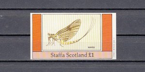 Staffa Local. 1982 issue. Mayfly, Insect s/sheet. ^