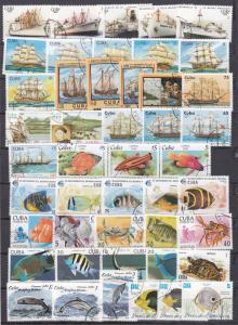 Cuba - 92 Ships and the marine world stamps lot .# 9 - (1700)