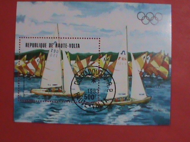 UPPER VOLTA STAMP: 1983  OLYMPIC GAMES: YACHTS SAIL CTO S/S SHEET HARD TO FIND