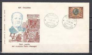 Italy, Scott cat. 887. Composer P. Mascagni, issue. First day cover.