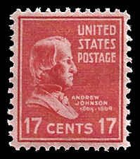 PCBstamps     US # 822 17c Andrew Johnson, MNH, (8)