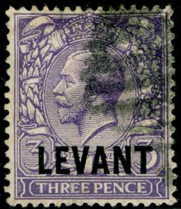 BRITISH LEVANT SGL19, 3d bluish violet, USED. Cat £10.