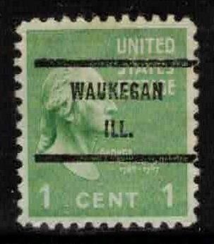 US Bureau Precancels: IL: Waukegan; #804-71; 1¢ 1938 Prexy; PSS CV $2
