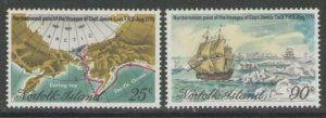 NORFOLK ISLAND SG213/4 1978 CAPTAIN COOK BICENTENARY MNH