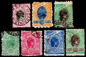 Brazil Scott 116, 141, 150, 159-161, 171 (1894-1904) Used F to F, CV $19.60 C