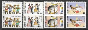 St. Lucia 862-5 MNH Dance set cpl. X 40 sets, VF 2022 CV $88.00