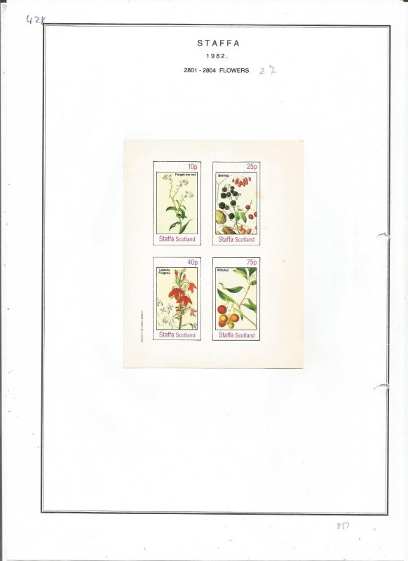 STAFFA - 1982 - Flowers - Sheets - Mint Light Hinged - Private Issue