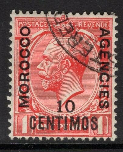 MOROCCO AGENCIES SG144 1929 10c on 1d SCARLET FINE USED 