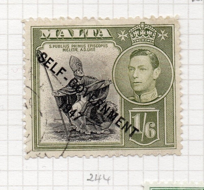 Malta 1948 GVI Self-Gov Optd Issue Fine Used 1S.6d. NW-206776