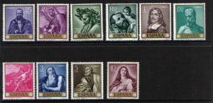 Spain  #1159-1168  MNH  1963  Stamp day Ribera paintings