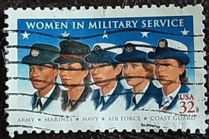 US Scott # 3174; used 32c Women in Military, 1997; XF centering; off paper