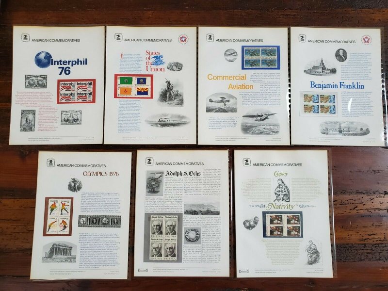 US 1976 13c Complete Year Set 60-72 USPS Commemorative Stamp Panels SCV $150