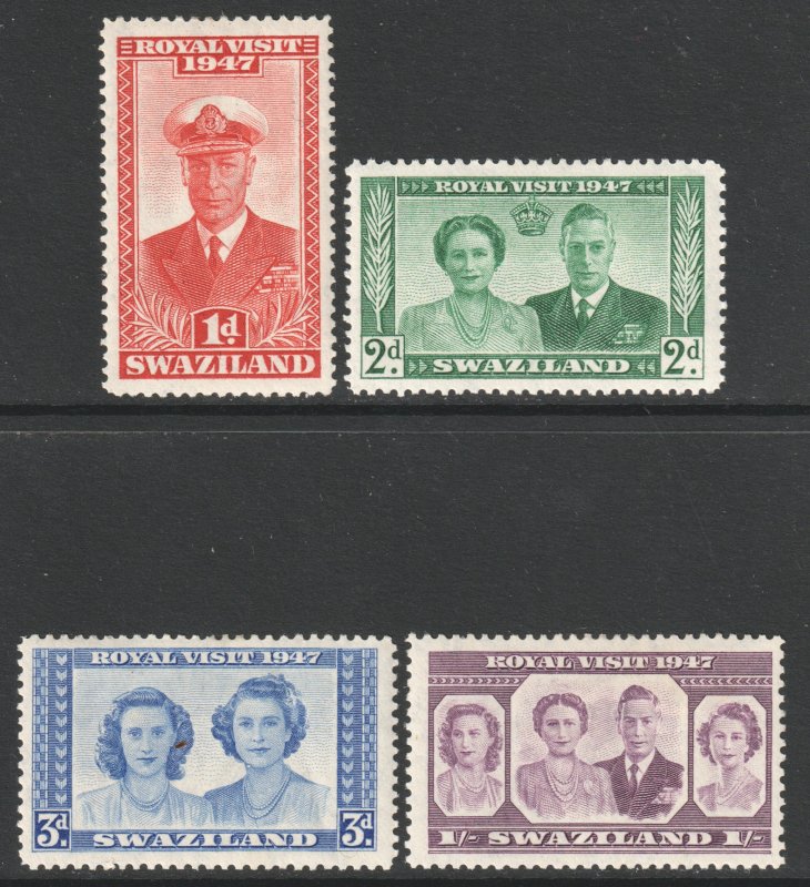 Swaziland Scott 44/47 - SG42/45, 1947 Royal Visit Set MH*