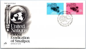 UN UNITED NATIONS CACHETED FIRST DAY COVER GLOBAL ERADICATION OF SMALLPOX #10