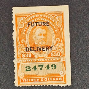 US RD19 Future Delivery Crisp mint face 3 small cut cancels on back MINT