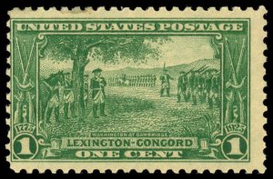 US Sc 617 F/MNH - 1925 1¢ Green - Lexington-Concord Issue - See scan