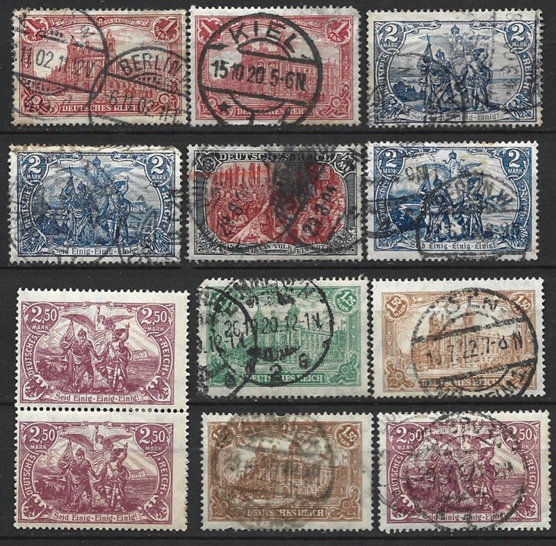 COLLECTION LOT 8273 GERMANY 12 STAMPS 1905+ CV+$32