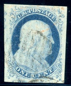 US Stamp #9 Franklin 1c - PSE Cert - F-VF 75 - USED - See Description Below