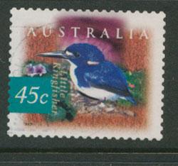 Australia SG 1688d perf 12½ x 13 used Self Adhesive Birds kingfisher