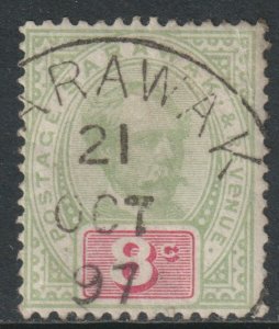 Sarawak Scott 14 - SG14, 1888 Postage & Revenue 8c used