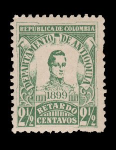 LATE FEE STAMP FROM COLOMBIA - ANTIOQUIA 1899. SCOTT # L1. UNUSED