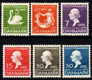 Denmark #246-51 F-VF Unused CV $33.50  (X4497)