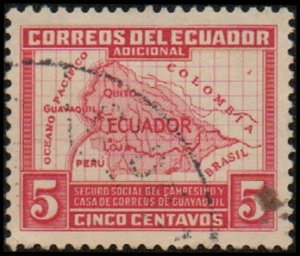 Ecuador RA41 - Used - 5c Map of Ecuador (1938)