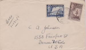 Gold Coast 1d KGVI Christiansborg Castle and 2d KGVI Talking Drums 1950 Saltp...