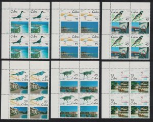 Caribic Birds Architecture Tourism 6v Corner Blocks of 4 1995 MNH